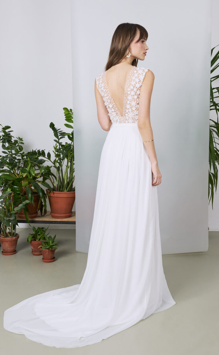 Wedding Dress with: Style Million Flower Dots Pleats