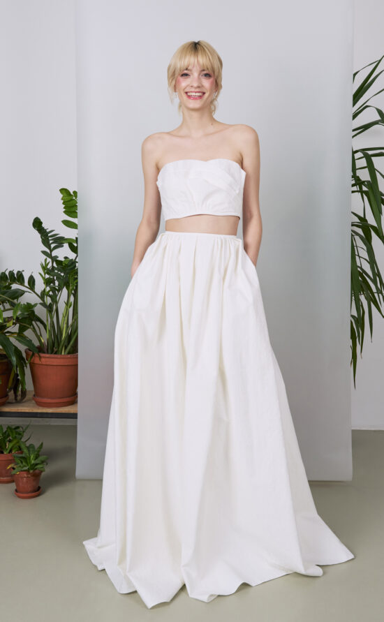 kisui Oui Brautrock mit Taschen Brauttop bauchfrei moderne Brautmode Bridal fashion Bridal skirt mit pockets Bridal Top